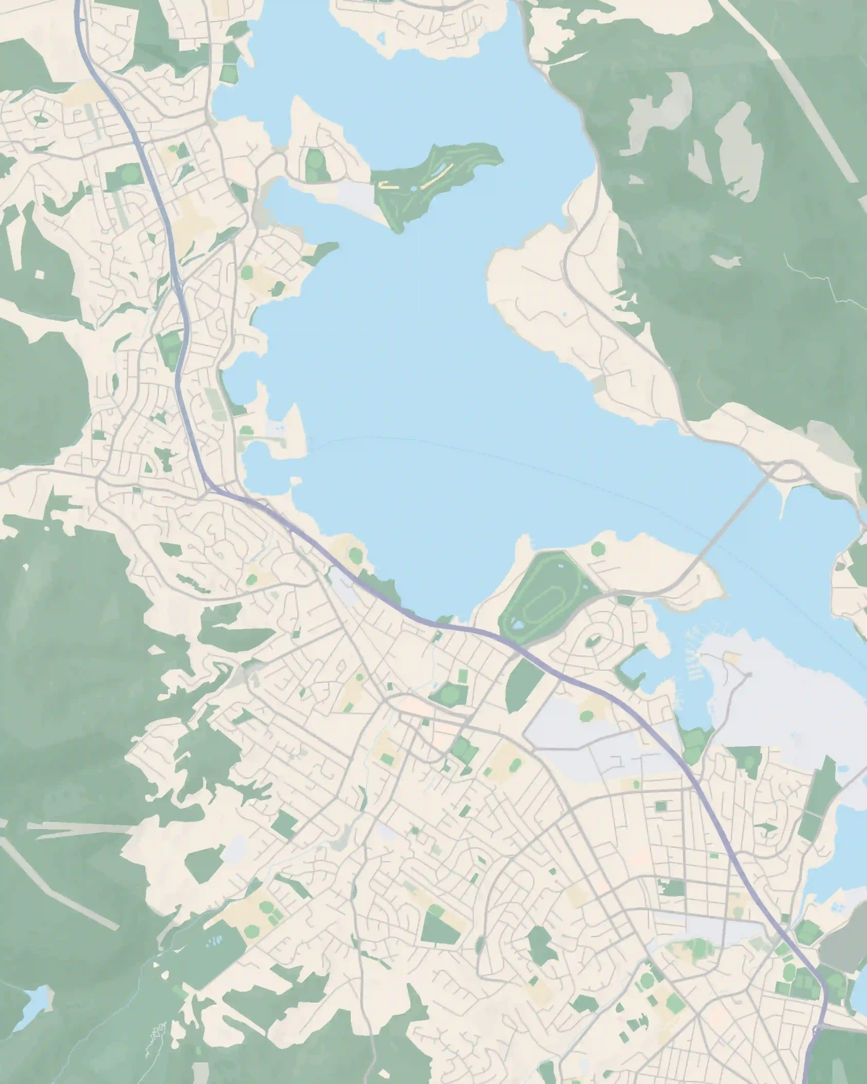 Illustrated map of Glenorchy and the northern Hobart corridor — showing the Brooker Highway, Main Road, Glenorchy Plaza, and the river suburbs of Moonah, Berriedale and Claremont.