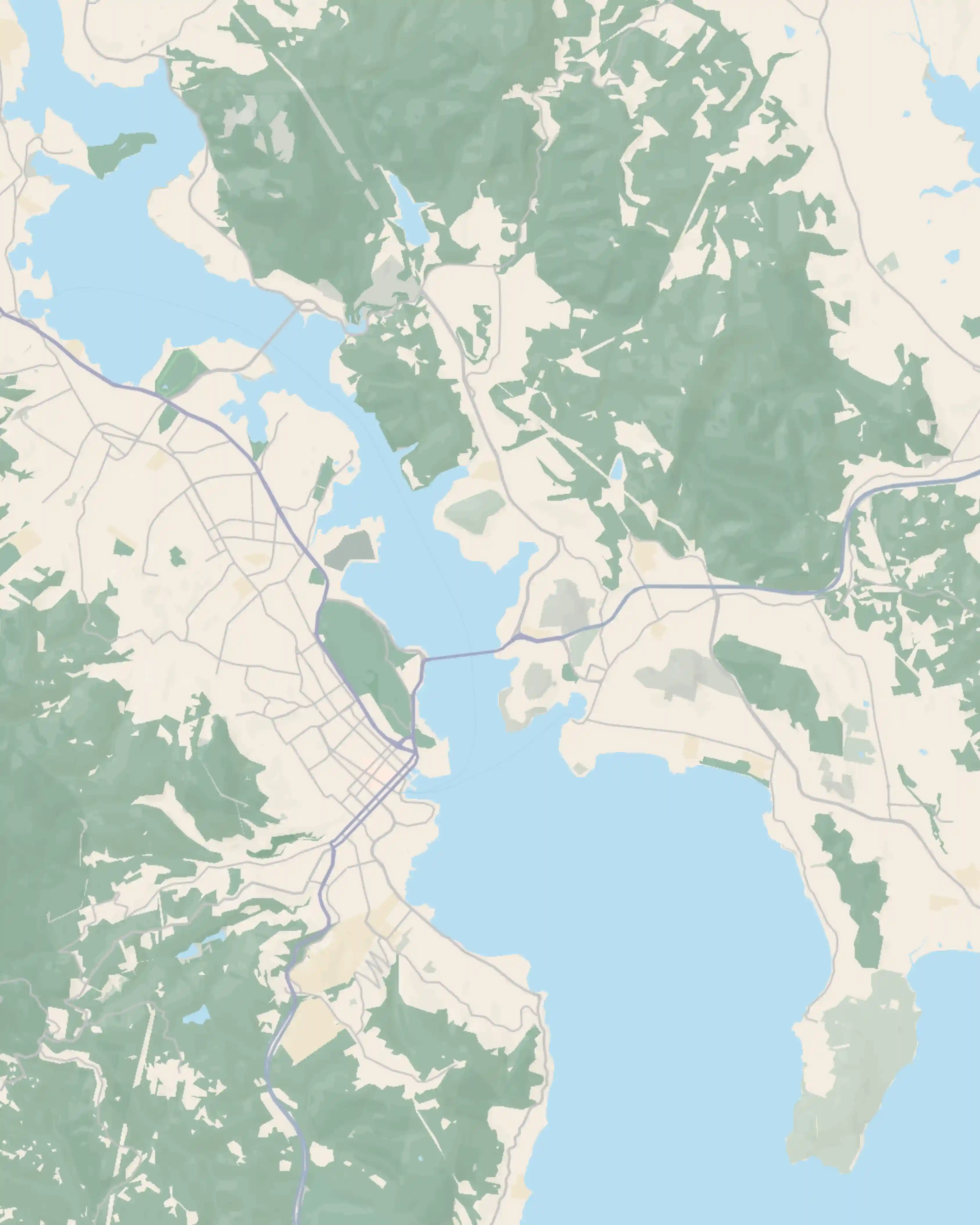 Illustrated map of Greater Hobart — kunanyi/Mount Wellington, the Derwent River, the Tasman Bridge, and the suburbs HeyTech serves end to end.