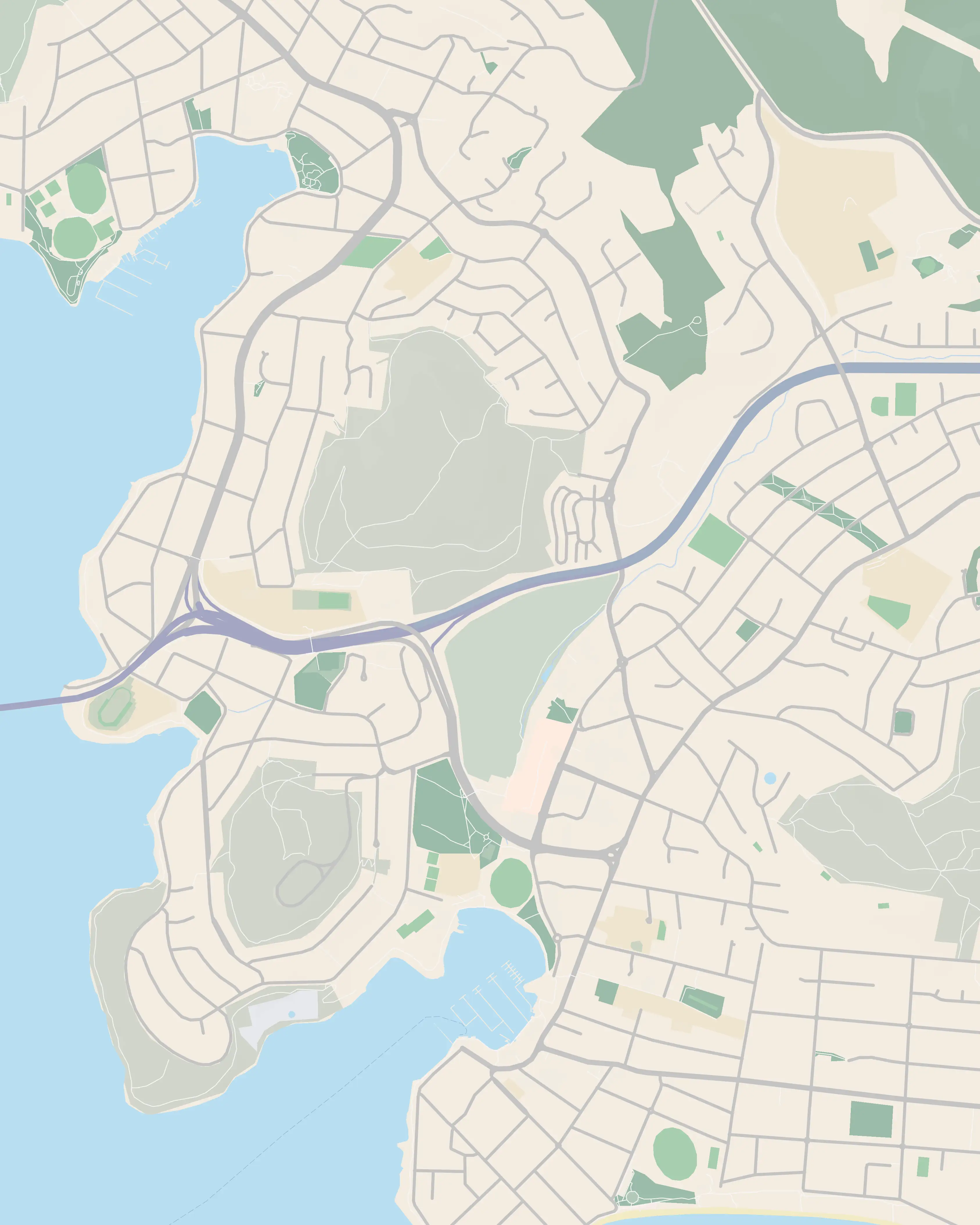 Illustrated map of Rosny — showing the residential peninsula at Rosny Point below Rosny Hill, with Montagu Bay to the north-west, Lindisfarne further north, Rosny Park to the east and Bellerive to the south.